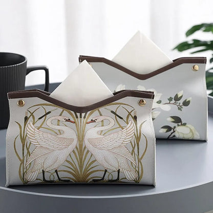 Tissue Box Organizer PU Leather Home Living Room Desktop Drawer Napkins Storage Car Toilet Paper Holder Bag Shop Tissue BoxPU Leather Tissue Box Organizer