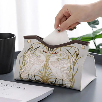 Tissue Box Organizer PU Leather Home Living Room Desktop Drawer Napkins Storage Car Toilet Paper Holder Bag Shop Tissue BoxPU Leather Tissue Box Organizer