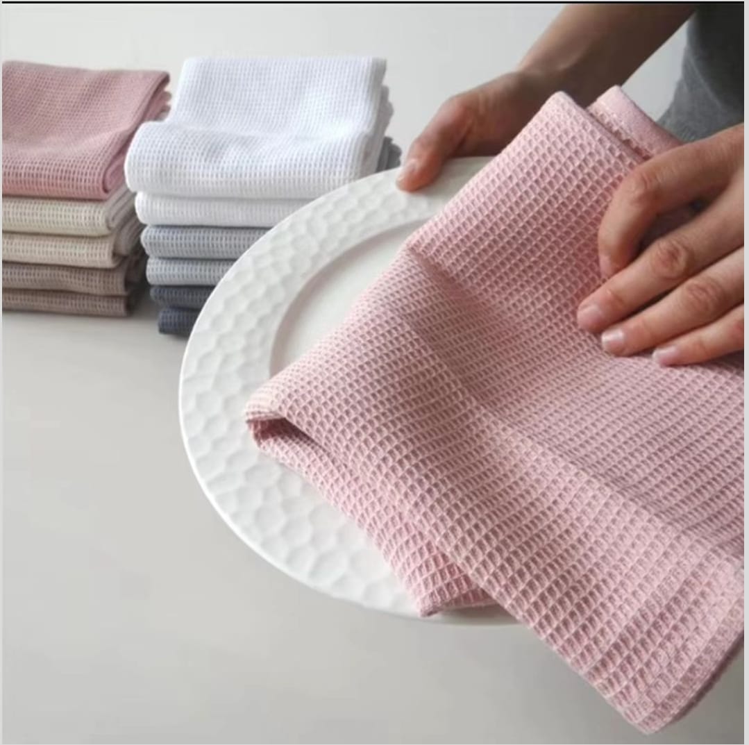 High Quality 100% Cotton Waffle Tea Towels | Super Absorbent Kitchen Towels Set of 2 | Multiple Colors