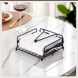 Cuisine Square Wrought Iron Tissue Holder Napkin Serviette Box | 18x18x7cm - Black - KES 1850