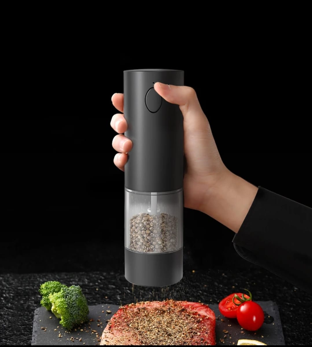 70ml Electric Rechargeable Salt and Pepper Grinder with Blue LED Light | Salt & Pepper | Kitchen Use