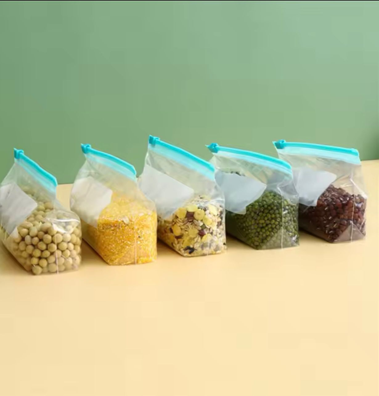 Reusable Ziplock Storage Bags | Food Grade Transparent, 1 kg Medium, 15pcs | Perfect For Storing Fruits, Grains, And Other Food Items