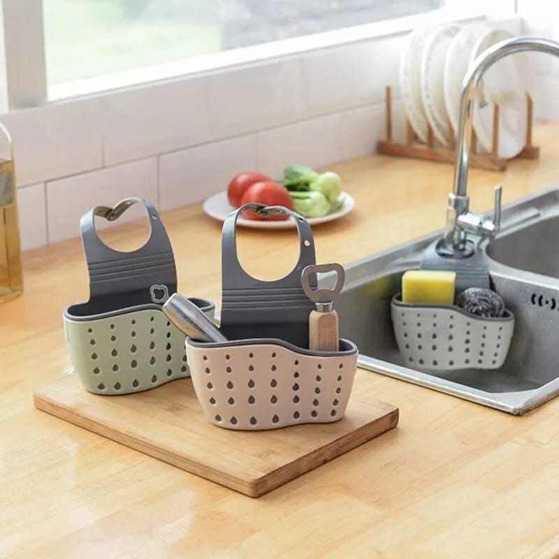 Double-Sided Sink Caddy | Multipurpose - Kitchens, Bathrooms | Soap, Sponges, Toothbrushes | 21x15cm