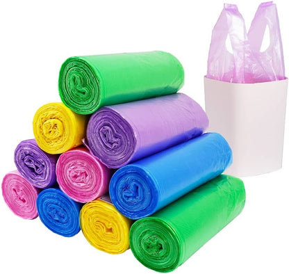 Handle Tie Trash Bags - 50-Piece Set | 70x45cm | Multicolor | Kitchen, Office