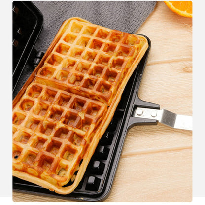 2 in 1 Non Stick Aluminium Waffle Pan | Waffle Maker with Insulated Handle | Food Mold Pot | Easy Clean, Non-Stick Plates | Perfect for Various Waffle Flavors