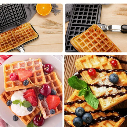 2 in 1 Non Stick Aluminium Waffle Pan | Waffle Maker with Insulated Handle | Food Mold Pot | Easy Clean, Non-Stick Plates | Perfect for Various Waffle Flavors