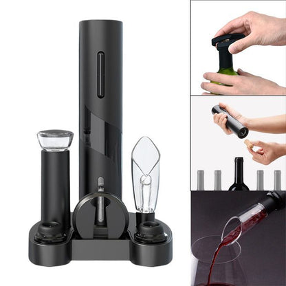 Electric Wine Opener | Automatic Corkscrew & Bottle Opener | Battery Operated | Foil Cutter & Stand | Perfect for Wine, Beer, and Kitchen Bar Use