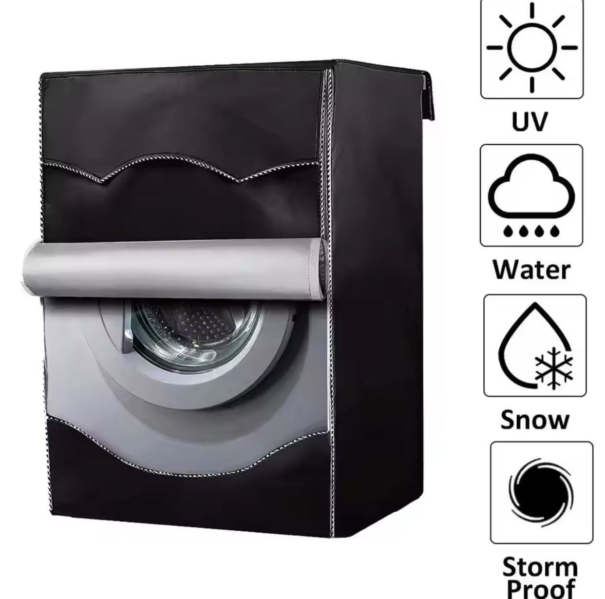 High Quality Black Waterproof Washing Machine Cover | 85cm x 65cm x 60cm | High-quality Oxford Fabric | Dust-proof | Indoor & Outdoor