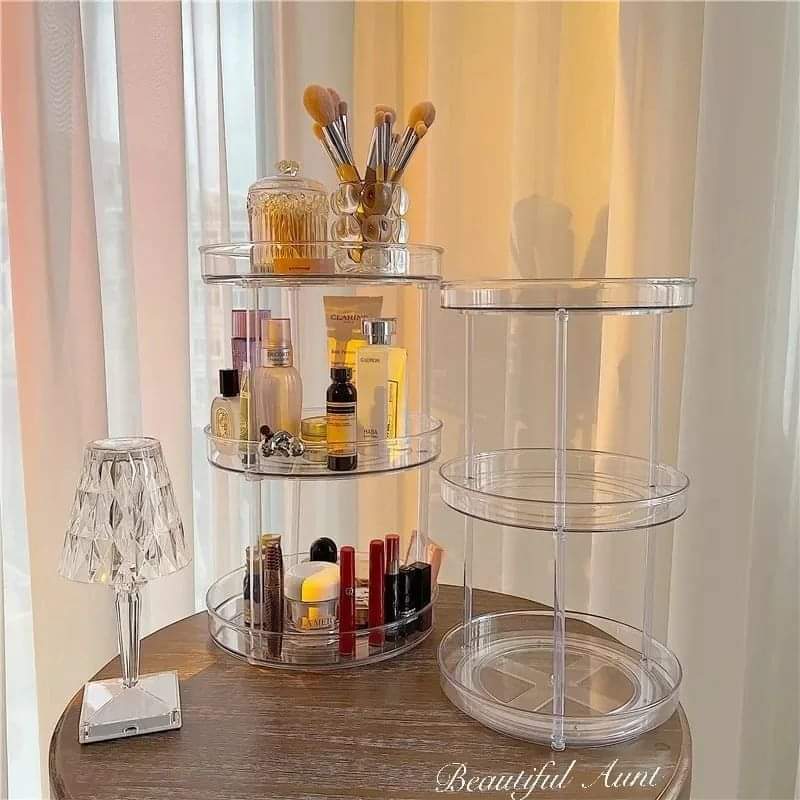 Multifunctional 3-Layer 360° Rotation Clear Cabinet Turntable Storage Organizer | Kitchen & Pantry | Bathroom & Vanity