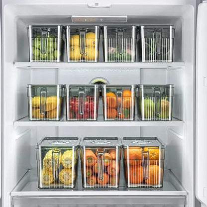 5-Litre Acrylic Transparent Refrigerator Storage Containers with Handle |  30cm × 15cm × 15cm.