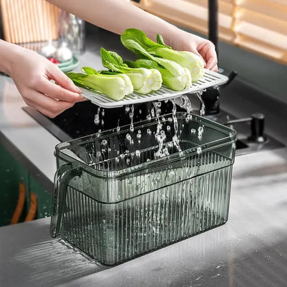 5-Litre Acrylic Transparent Refrigerator Storage Containers with Handle |  30cm × 15cm × 15cm.