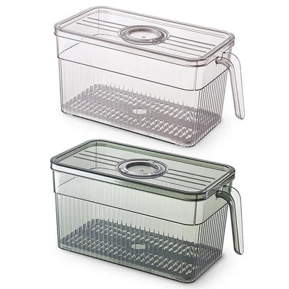 5-Litre Acrylic Transparent Refrigerator Storage Containers with Handle |  30cm × 15cm × 15cm.