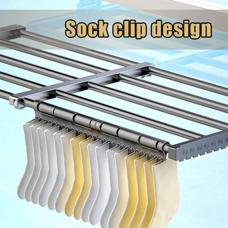 Foldable Clothes Multipurpose Drying Rack Stainless Steel for Balcony Bedroom Drying Shoes Clothes Towel Organizer Window Shoe Storage Shelf |   Stretchable Size: 50cm-80cm