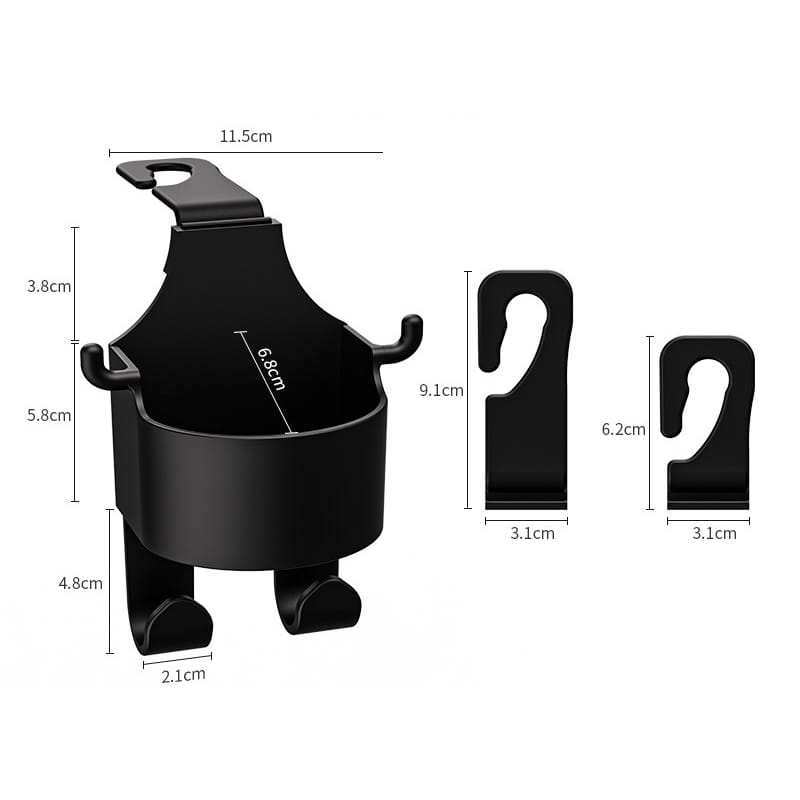 Car Seat Headrest Hook Hanger Storage Organizer Universal With Cup Holder For Handbag Fit Universal Vehicle Car Accessories