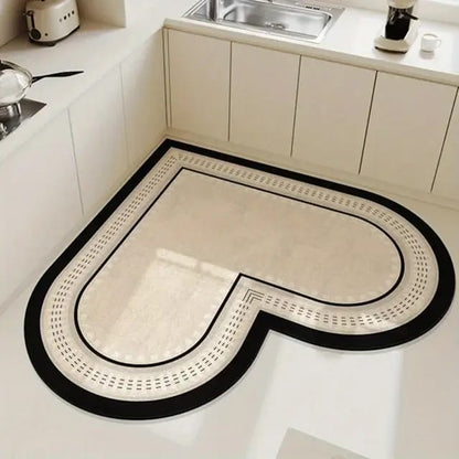 Love-Shaped Kitchen Floor Mat – 50x50cm Anti-Slip, Absorbent, and Wipable Foot Mat