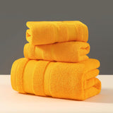 3in1 Combed Cotton Bath Towel Set | 3pcs Staple Cotton Hand Towel Plus Thick Hotel Home Bath Hand Towel | Bathroom | Kitchen Bath Hand Towels