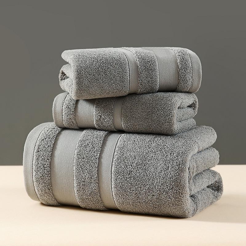 3in1 Combed Cotton Bath Towel Set | 3pcs Staple Cotton Hand Towel Plus Thick Hotel Home Bath Hand Towel | Bathroom | Kitchen Bath Hand Towels