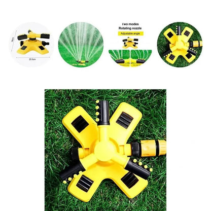 New Garden Sprinklers with inlet and outlet  Automatic Watering Grass Lawn 360 Degree Rotating Water Sprinkler | 3 Arms Nozzles Garden Irrigation Tools