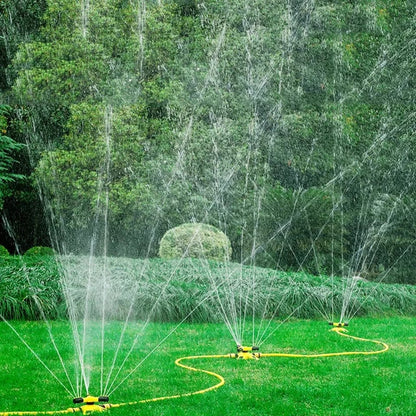 New Garden Sprinklers with inlet and outlet  Automatic Watering Grass Lawn 360 Degree Rotating Water Sprinkler | 3 Arms Nozzles Garden Irrigation Tools