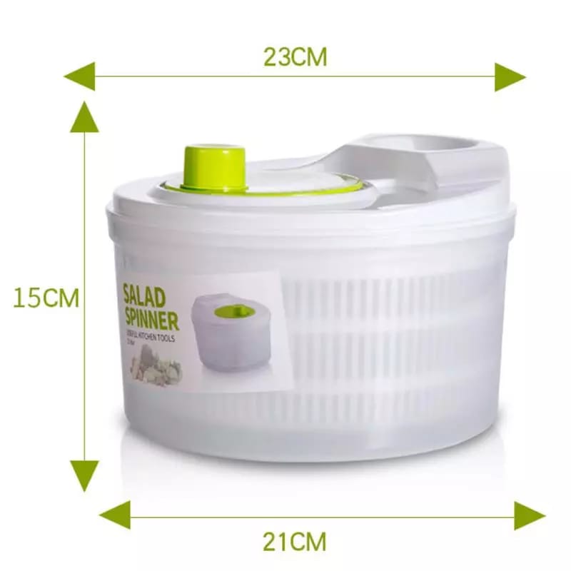 Multifunctional Household Vegetable Dehydrator – Manual Salad Spinner ; Drainer, Quick Washing ; Drying Machine (Green ; White)