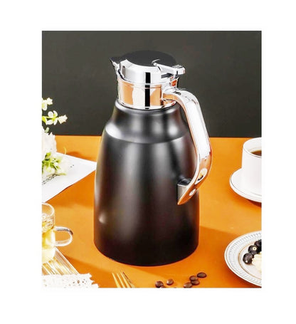 Flask Shiny Stainless Steel 1.8L | Thermal Coffee Carafe with Filter | Vacuum Insulated Beverage Dispenser | Available in Red, Orange, White, Black