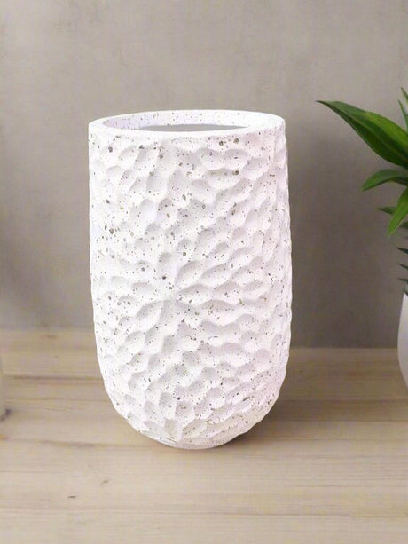 Furaha Finds Inspirational Concrete Flower Pot  36cm x 22cm x 22cm creative indoor & outdoor planter with drainage hole,perfect for home and garden decor.