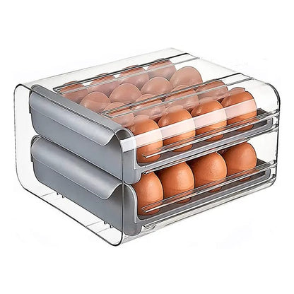 32 Egg Acrylic Tray – Durable Storage Organizer in Grey, Orange, and White