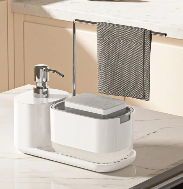 Multifunctional Nordic Classy Soap Holder and Dispenser with Free Washing Sponge |  Bathrooms, Kitchens