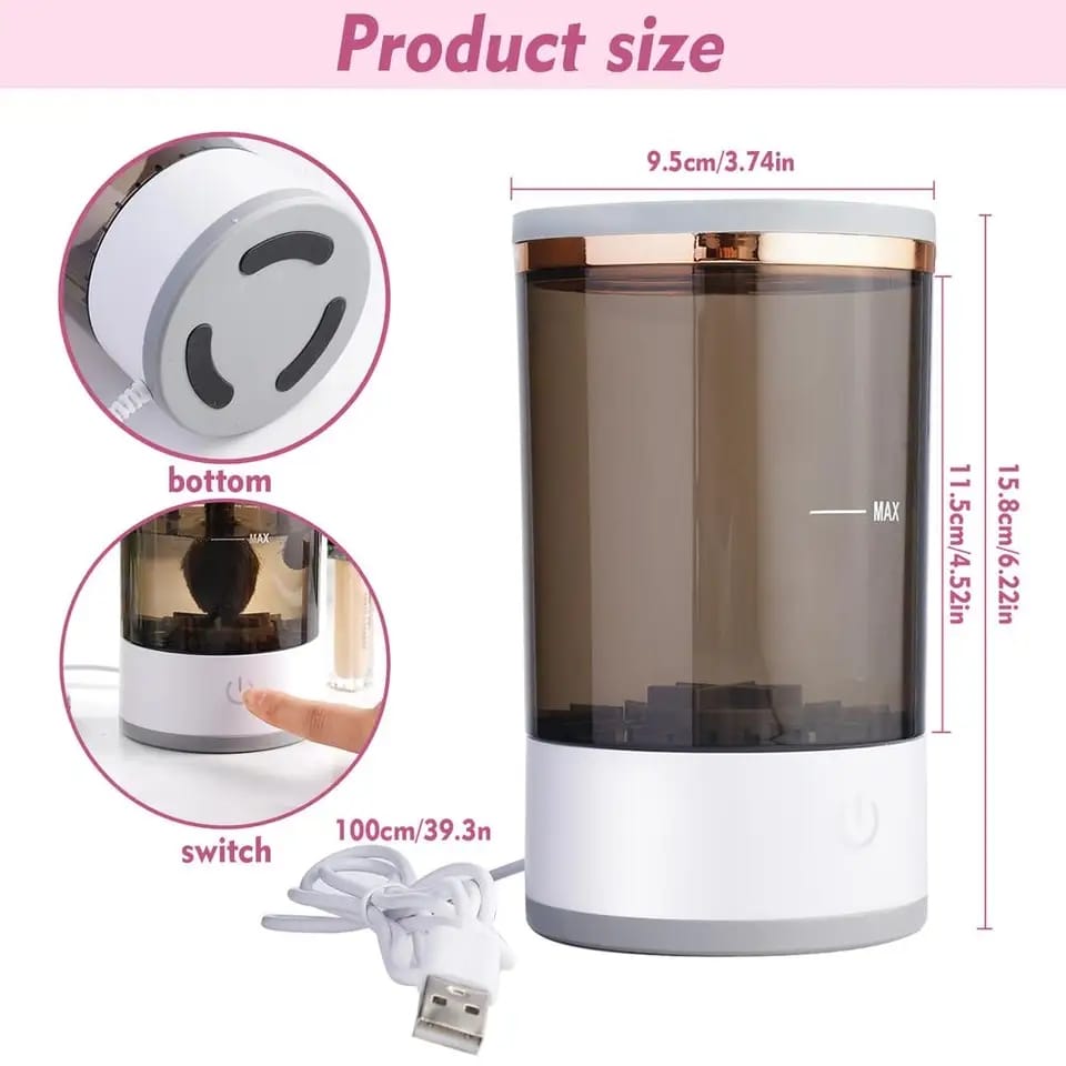 Automatic Electric Makeup Brush Cleaner – 5V, 7000 Speed, Efficient and Easy to Use