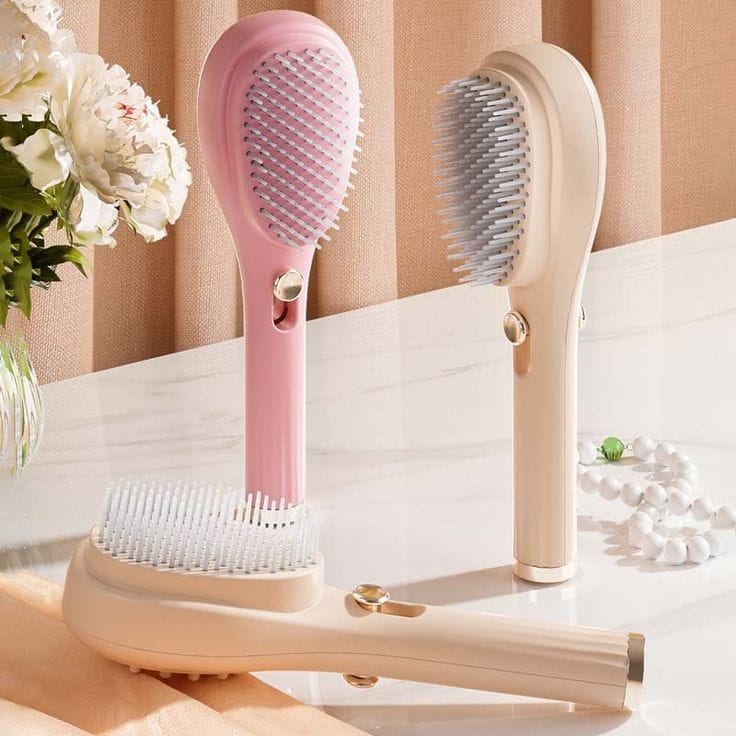 New Design Detangling Comb | Self Cleaning, Antistatic | Available in Beige & Pink