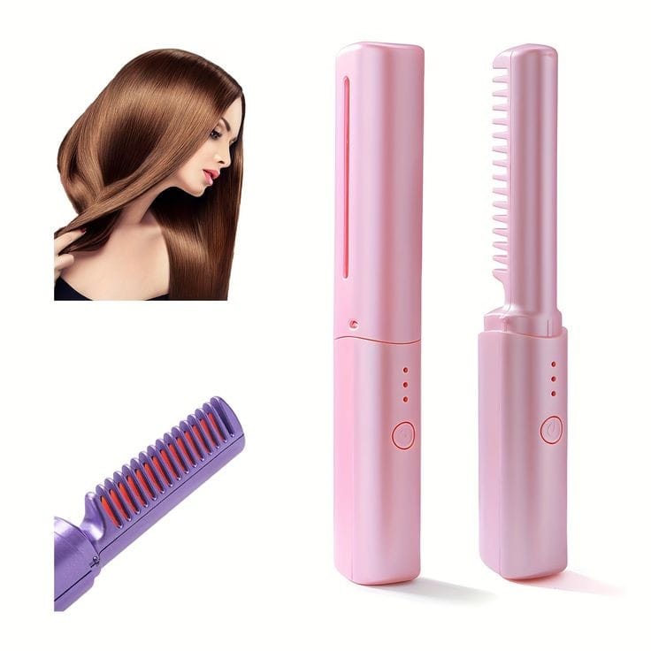 Mini Portable Hair Straightener – Wet & Dry Use, 36-Hour Long-Lasting Styling