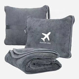 Multipurpose 2in1 Travel Blanket | Convertible Pillow, Warm & Cozy (60cm x 100cm, Beige, Grey, Black)