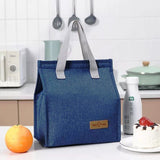 Insulated Tote Lunch Bag – Grey, Navy Blue, Maroon, Black – Oxford Fabric, 25.5x22.5x13 cm