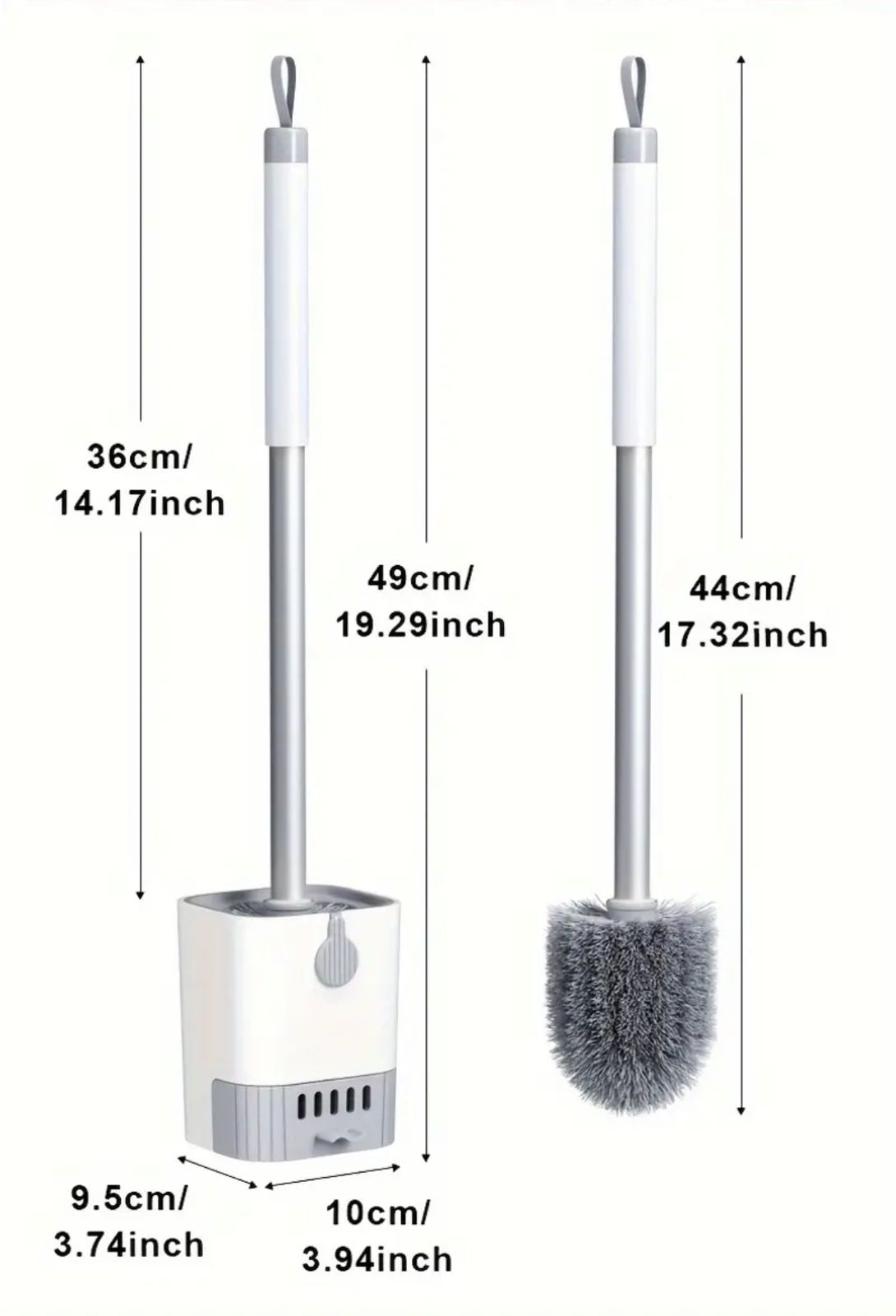 Wall-Mounted Long Handle Toilet Cleaning Brush with Holder – Flexible, No Dead Corners