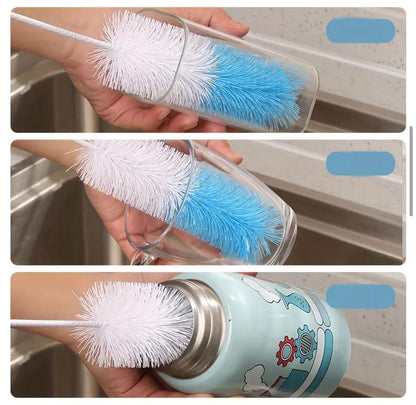 4 Piece Long Handle Cleaning Brush Set – Ideal for Baby Bottles, Pipes, Sports Bottles, and Glass Tubes