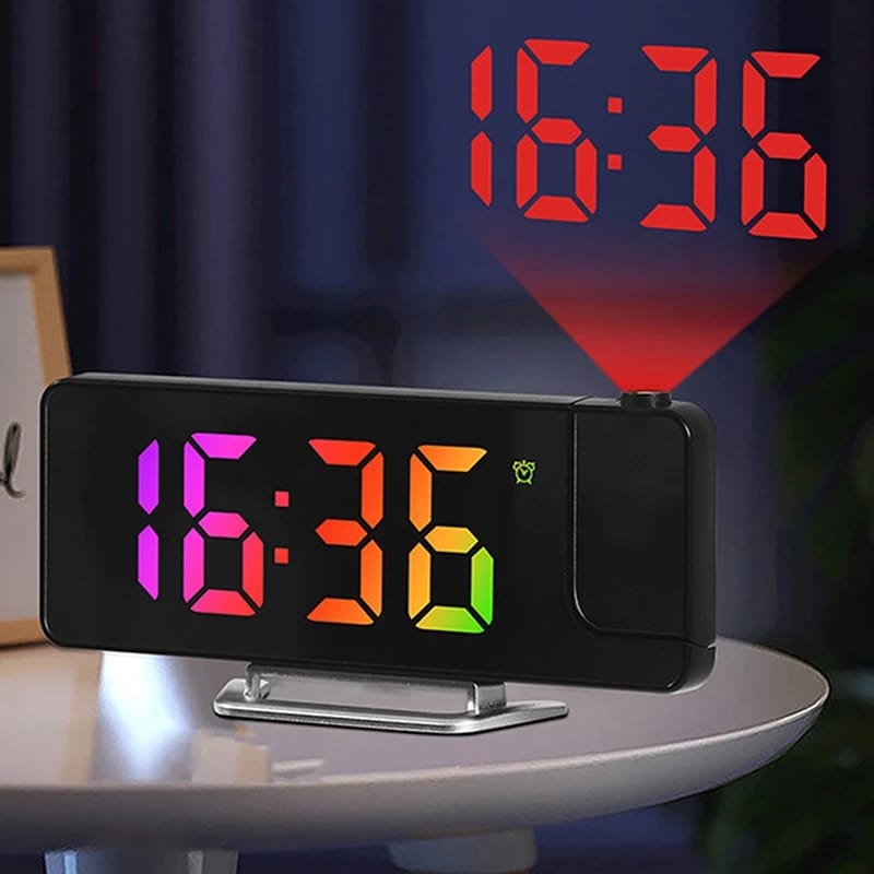 80% Projection LED Digital Alarm Clock | USB Wake Up Clock with FM Radio, Snooze, Humidity & Temperature Display