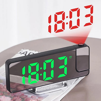 80% Projection LED Digital Alarm Clock | USB Wake Up Clock with FM Radio, Snooze, Humidity & Temperature Display