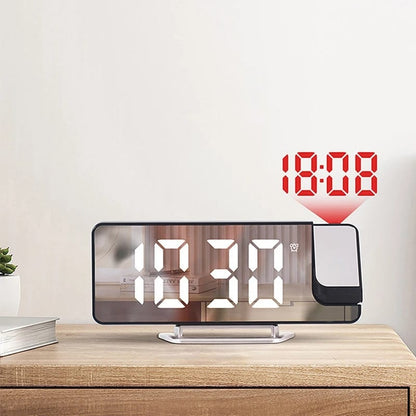 80% Projection LED Digital Alarm Clock | USB Wake Up Clock with FM Radio, Snooze, Humidity & Temperature Display