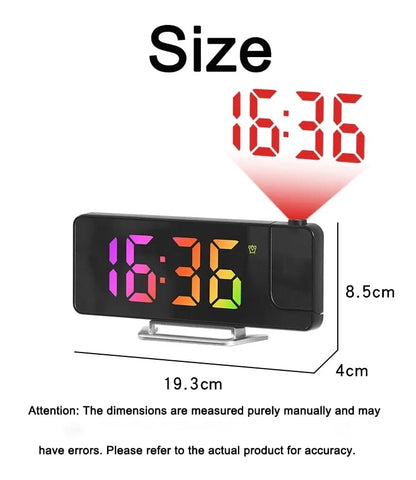 80% Projection LED Digital Alarm Clock | USB Wake Up Clock with FM Radio, Snooze, Humidity & Temperature Display