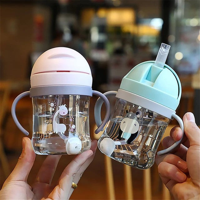 250ml Baby Water Bottle Learning Cup | Anti Choke NonSpill Training Cup | LeakProof with Gravity Ball Straw