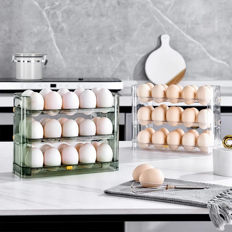 30 Grids Egg Storage Box |  Large Capacity Transparent Egg Case Holder with Handle