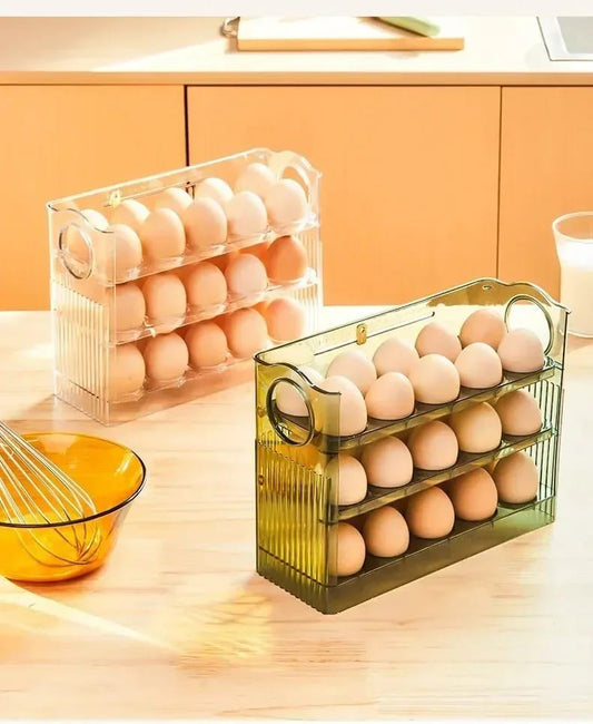 30 Grids Egg Storage Box |  Large Capacity Transparent Egg Case Holder with Handle