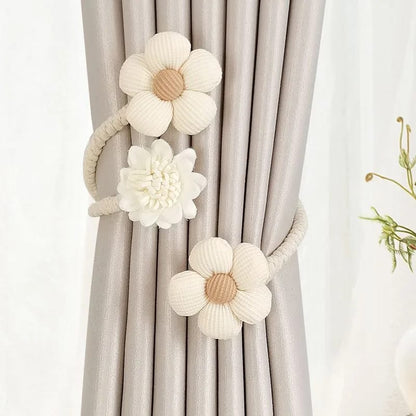 High Quality Polyester Flower Curtain Tieback – Elastic Holder Hook Buckle Clip, Decorative Home Accessory