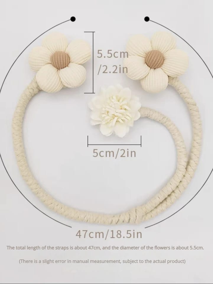 High Quality Polyester Flower Curtain Tieback – Elastic Holder Hook Buckle Clip, Decorative Home Accessory