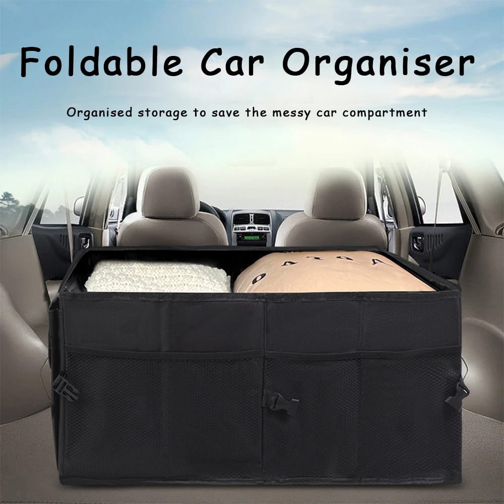 Foldable Multifunctional Large Capacity Car Trunk Organizer | Eco Friendly, Durable, Collapsible Cargo Storage Box | 53.00 cm x 39.00 cm x 26.50 cm