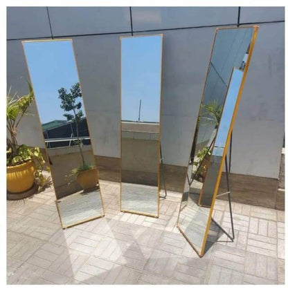 High Quality Dressing Mirror with Stand | Elegant Gold Black Finish | 150 cm x 40 cm