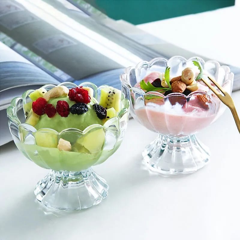 2 Piece Transparent Clear Cocktail Glass Dessert Cup Set | Perfect For Serving Cocktails, Mousse, Sorbet, Or Other Desserts At Parties, Gatherings, Everyday Use