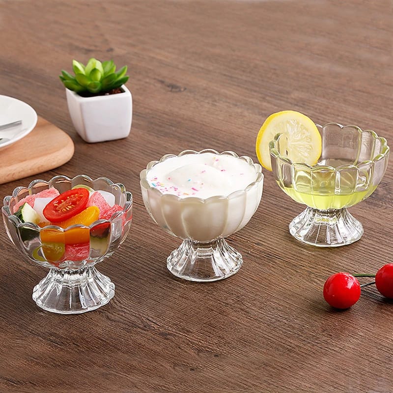 2 Piece Transparent Clear Cocktail Glass Dessert Cup Set | Perfect For Serving Cocktails, Mousse, Sorbet, Or Other Desserts At Parties, Gatherings, Everyday Use