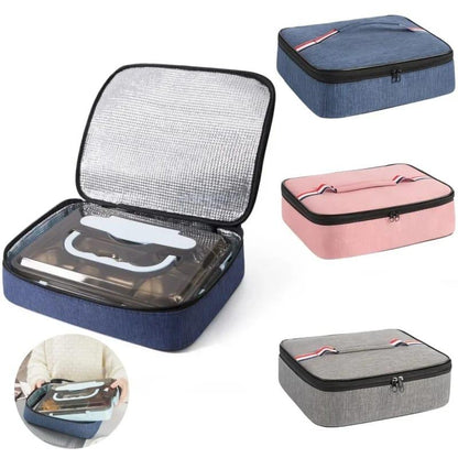 Large Square Oxford Insulated Lunch Bag | Thermal Food Carrier for Office, School, Picnic, and Beach | Available in Navy Blue, Pink, Grey