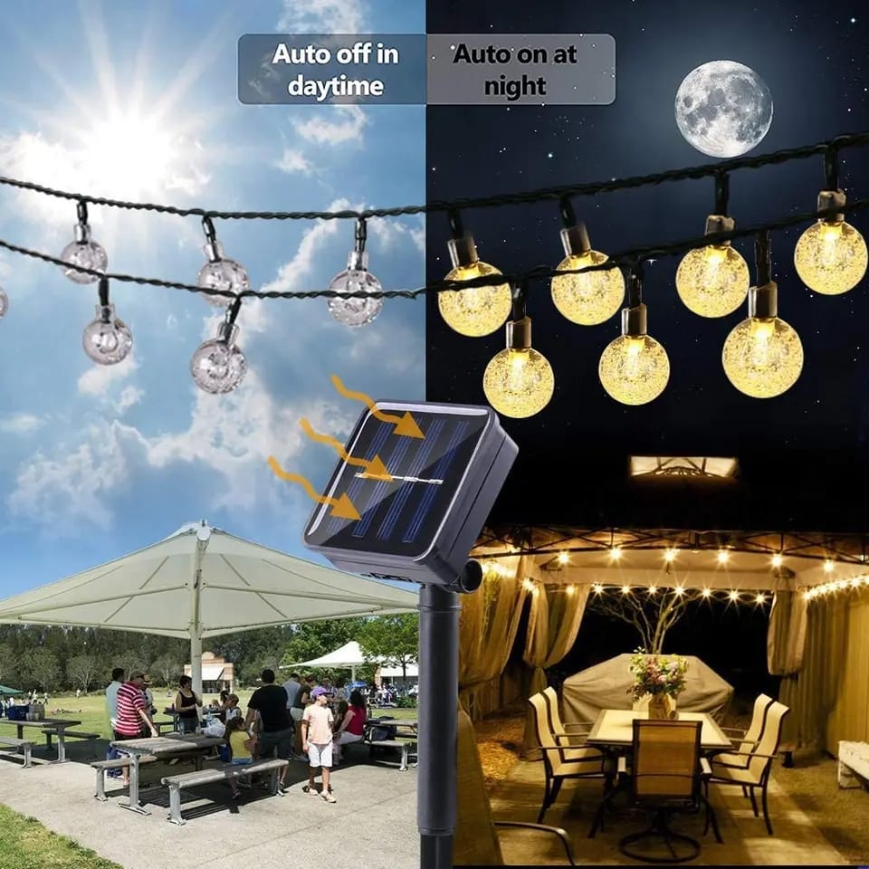 Solar Powered Garden LED Lights | 10 Meters Long | Waterproof Outdoor & Indoor LED String Lights | Easy Installation | 70-100 LED Bulbs